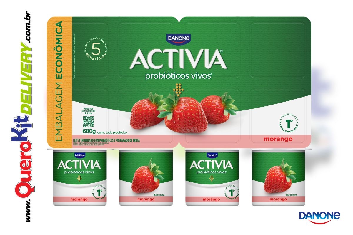 QueroKit Delivery ACTIVIA POLPA X8 / 800G MORANGO CAIXA COM 06